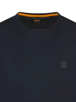 T-shirt homme marine uni avec une coupe droite et un col rond