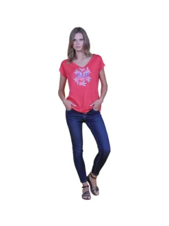 T-shirt imprimé col v