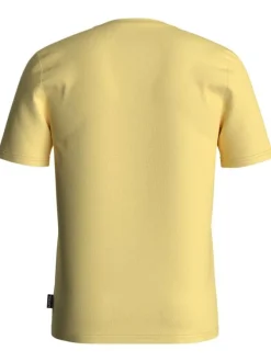 T-shirt jaune fantaisie coupe droite avec col rond et manches courtes