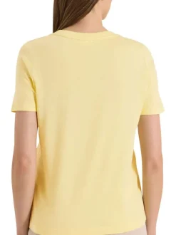 T-shirt jaune uni avec une coupe droite et des manches courtes