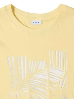 T-shirt jaune uni avec une coupe droite et des manches courtes