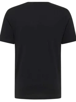 T-shirt manches courtes Austin en coton noir avec logo blanc imprimé et col rond