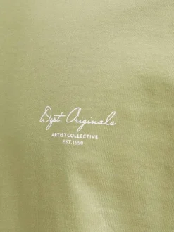 T-shirt manches courtes en coton tilleul avec fenêtre imprimée au dos et logo