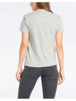 T-shirt manches courtes femme gris