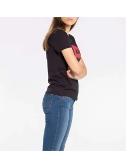T-shirt manches courtes femme noir