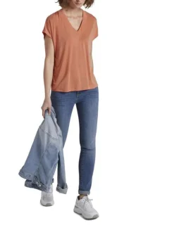 T-shirt manches courtes femme orange