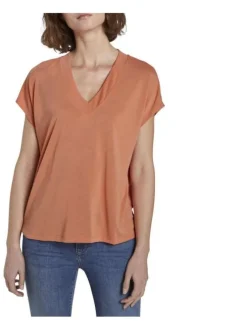 T-shirt manches courtes femme orange