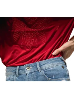 T-shirt manches courtes femme rouge