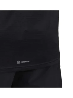 T-shirt manches longues noir à col rond avec bandes iconiques réfléchissantes à l'arrière