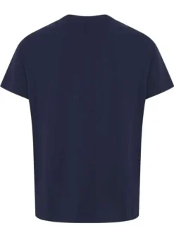 T-shirt marine en coton uni coupe regular col rond