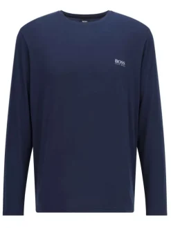 T-Shirt marine uni coupe régular avec un col rond