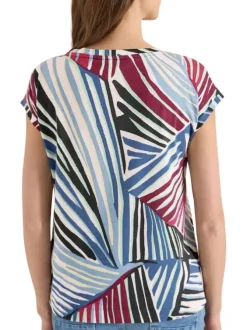 T-shirt multicolores floral avec une coupe droite et des manches courtes