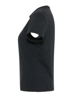T-shirt noir Ada en coton à coupe slim avec logo brodé et col rond