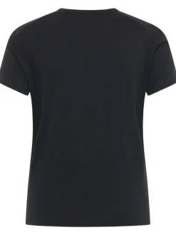 T-shirt noir Ada en coton à coupe slim avec logo brodé et col rond