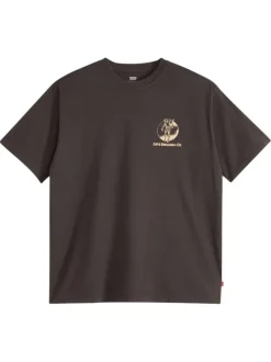 T-shirt noir avec un imprimé fantaisie et des manches courtes