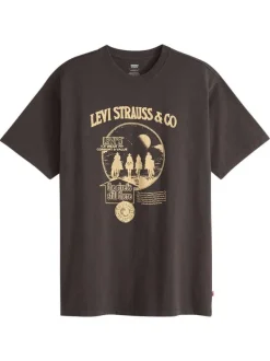 T-shirt noir avec un imprimé fantaisie et des manches courtes