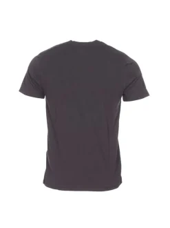 T-shirt noir en coton uni avec un col rond et une coupe droite