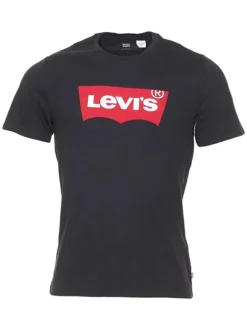 T-shirt noir en coton uni coupe droite col rond