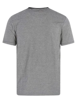 T-shirt noir et écru à coupe droite pourvu d'un col rond et de manches courtes