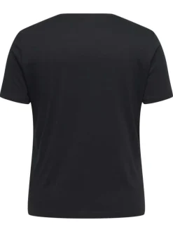T-shirt noir imprimé avec une coupe ajustée et des manches courtes