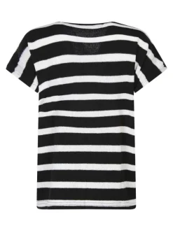 T-shirt noir à rayures avec une coupe ample et un des manches courtes