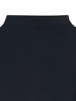 T-shirt noir uni avec un col montant et des manches longues