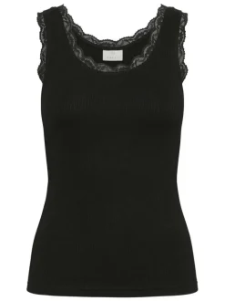 T-shirt noir uni avec une coupe ajustée et des manches courtes