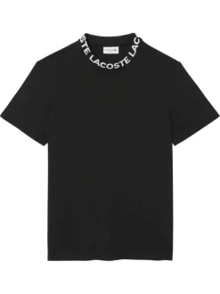 T-shirt noir uni avec une coupe droite un col rond et des manches courtes