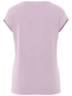 T-shirt parme uni avec une coupe droite et des manches courtes