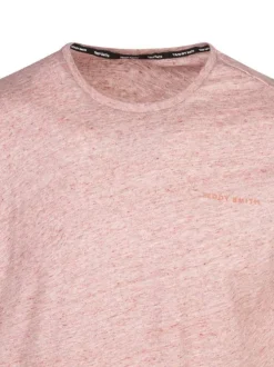 T-shirt rose chiné avec coupe droite col rond et logo floqué à la poitrine