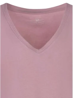 T-shirt rose uni avec une coupe droite et des manches courtes