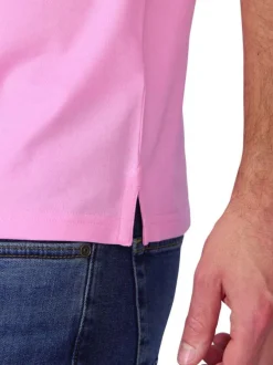 T-shirt rose uni avec une coupe droite et des manches courtes