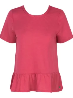T-shirt rouge chiné pour femme coupe droite