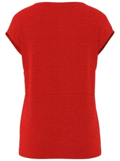 T-shirt rouge uni avec une coupe droite et des manches courtes