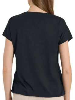 T-shirt sapin uni avec coupe droite et des manches courtes élastiquées