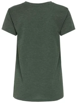 T-shirt sapin uni avec une coupe droite à col v et des manches courtes