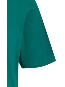 T-shirt vert en coton avec une coupe droite et des manches courtes