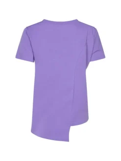 T-shirt violet pour femme en jersey coupe droite