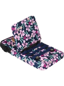 Étui téléphone Cagliari violet à imprimé floral multicolore avec cordon