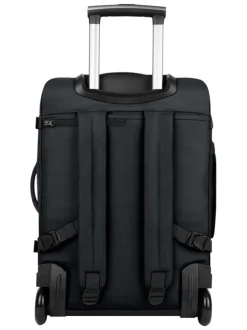Valise noire unie avec anse de transport et fermetures zippées