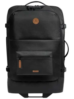 Valise noire unie souple avec plusieurs anses de transport et zips