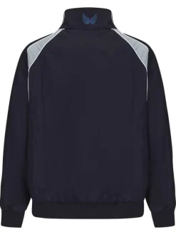 Veste bleue marine uni à col montant avec le nom de la marque