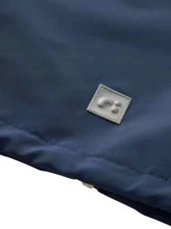 Veste imperméable marine unie pourvue d'une capuche et de manches longues