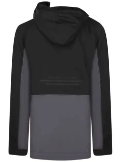 Veste imperméable technique noire unie pourvue d'une fermeture zippée