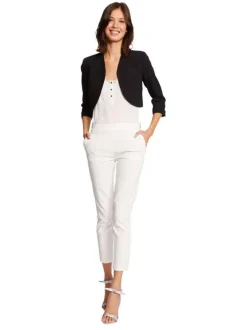 Veste blazer noire unie avec une coupe droite et des manches longues