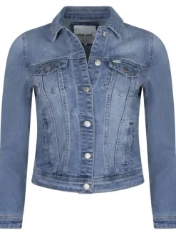 Veste en coton mélangé stone uni avec une coupe droite et un col français