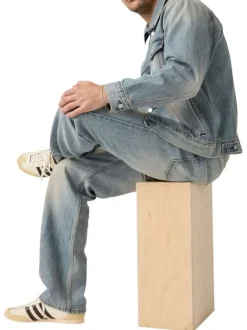 Veste en coton stone à coupe ajustée pourvu d'un col à revers