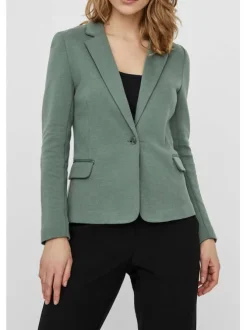 Veste kaki unie pour femme avec un bouton de fermeture à l'avant