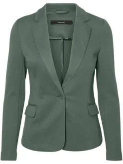 Veste kaki unie pour femme avec un bouton de fermeture à l'avant