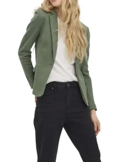 Veste kaki unie pour femme avec un bouton de fermeture à l'avant